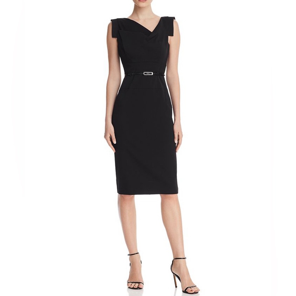 Black Halo Jackie O Belted Sheath Dress